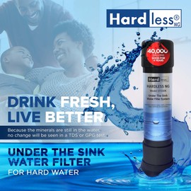 Hardless NG Under The Sink Water Filter - Removes Chlorine, Sediment, & Impurities for Cleaner, Better Tasting Water, Dual-Stage Filtration - Good for 4-Year Lifespan or 40,000 Gallons Capacity