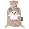 Fashy "Pia" 35720.4 Hot water bottle / children's penguin hot water bottle with cuddly soft fleece cover made of 100% polyester, robust and durable, 0.8 litres