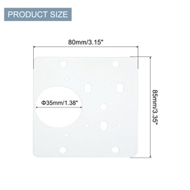 uxcell Cabinet Hinge Repair Plate, 6 Set 85mm/3.35" Stainless Steel Kitchen Cupboard Door Hinge Repair Plate Kit Includes Fixing Screws for Wooden Kitchen Cabinet Doors, White