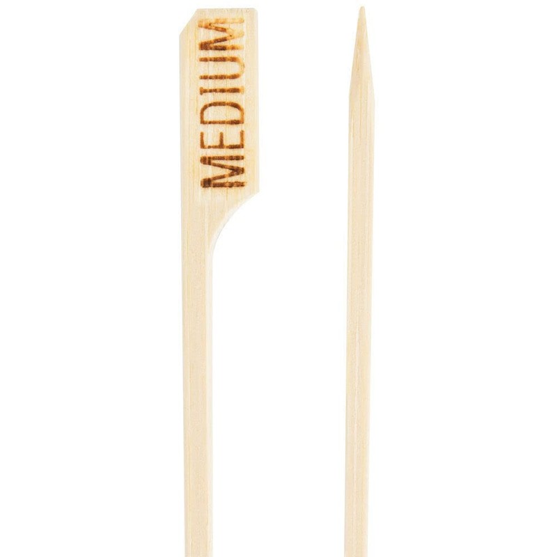 Bamboo Steak Markers Medium Skewers 9cm Gun Paddle Tabletop Picks