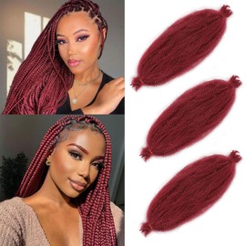 12 Inch Red Pre Separated Spring Twist Hair 3 Packs Springy Afro Twist Hair Pre Fluffed Hair For Distressed Soft Natural Marley Twist Braiding Hair Synthetic Extension For Women(12 Inch 3Pcs,BUG#)