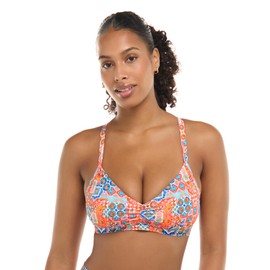 Body Glove Women's Standard Drew D, DD, E, F Cup Bikini Top Swimsuit with Adjustable 2-Way Back Detail, Festive Geo Print