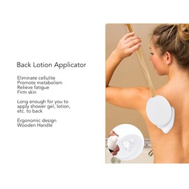 Back Lotion Applicator with 6pcs Replacement Head, Handle, Soft and Skin Friendly for Effective Cleaning, Self Application of Cream, Sunscreen, and More