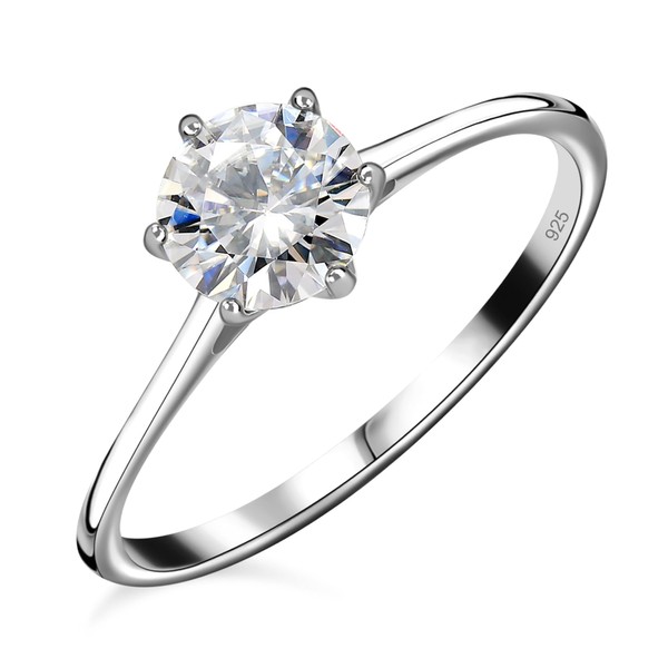 TJC Moissanite Solitaire Ring for Women Engagement Ladies Rings in