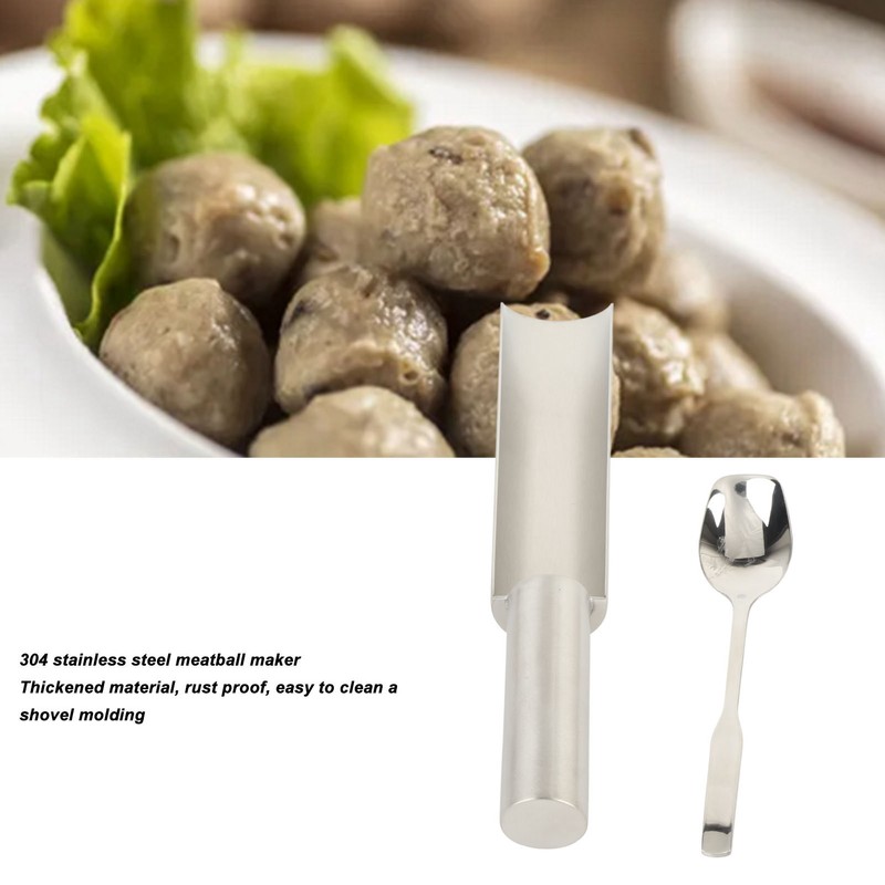 Meatball Maker with Cutting Spoon Stainless Steel Meat Baller Spoon
