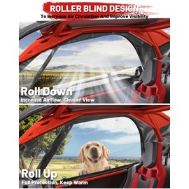 StarknightMT RZR PRO XP Soft Upper Doors, 3rd Gen Upgraded Zippers RZR Cab Enclosures Upper Windows Compatible with Polaris RZR PRO XP/Turbo R/PRO S 2020 2021 2022 2023 2024 2025#2884664