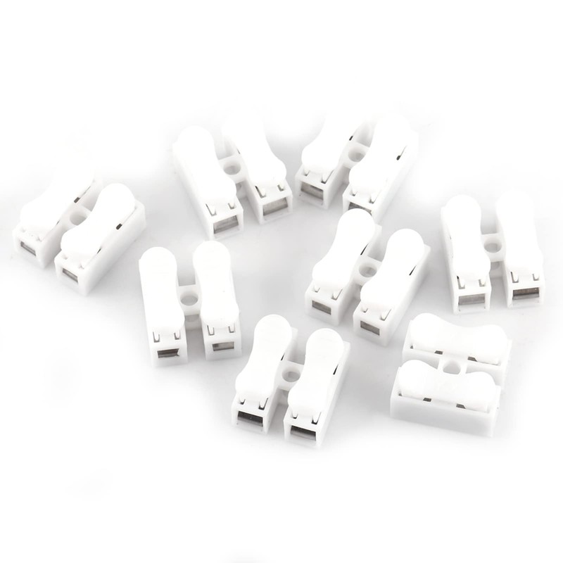 100pcs Spring Wire Connectors 10A 220V 2 Pin Push Quick
