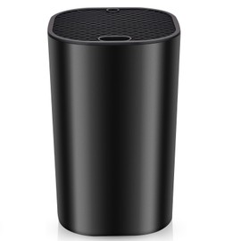 Universal Knife Block for Kitchen, WELLSTAR Knife Holder without Knives, Safe Space Saver Large Volume Stable Knife Storage with Scissors and Sharpening Rod Slot, Detachable for Easy Cleaning - Black