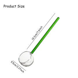 TMXAOK Clear Glass Stirring Spoons Transparent Crystal Teaspoons Milk Cocktail Cold Drinks Mixing Spoon Swizzle Stick Stirrers Salt Sugar Spice Appetizers Ice Cream Scoop for Bar Banquet Party (Blue)