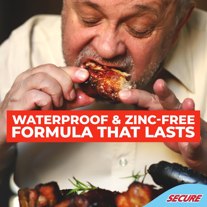 Secure Waterproof Denture Adhesive - Zinc Free - Extra Strong