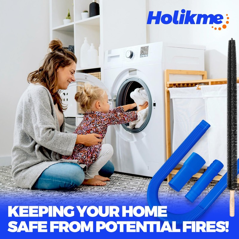Holikme 2 Pieces Dryer Vent Cleaner Kit, Dryer Lint Vacuum