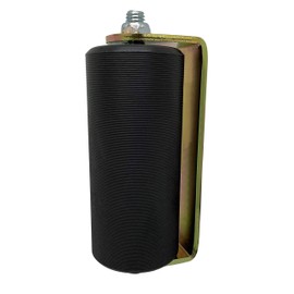 Slide Gate Guide Roller 6” Rear Post Welded Assembly Heavy Duty Anti Tipping Sealed Ball Bearing Sliding Rolling Gates Guider Black UHMW Hard Nylon with C Bracket - Eagle EG104