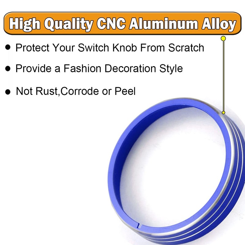 Dash Knobs Trim Ring Compatible with 2015-2021 Ford Mustang Volume