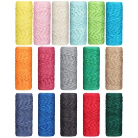 16 Rolls Colorful Jute Twine 2 mm x 875 Yards Colorful String Christmas Wrapping for DIY 3 Ply Twine String for Crafts Artworks and Embellishments Gift Wrapping Plant Hanging Christmas Tree Decoration
