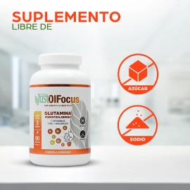 Justolfocus 90 Cápsulas De Glutamina + 7 Vitaminas Sabor Sin Sabor