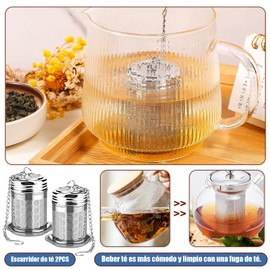 CHENGBAO Set de 2 Infusores de té de Acero Inoxidable,Metal Colador Té,Multiusos Colador de Condimentos,Colador de Condimentos de Especias (Plateado)