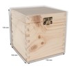 Small Square Cube Wooden Box with Lid & Clasp Closure