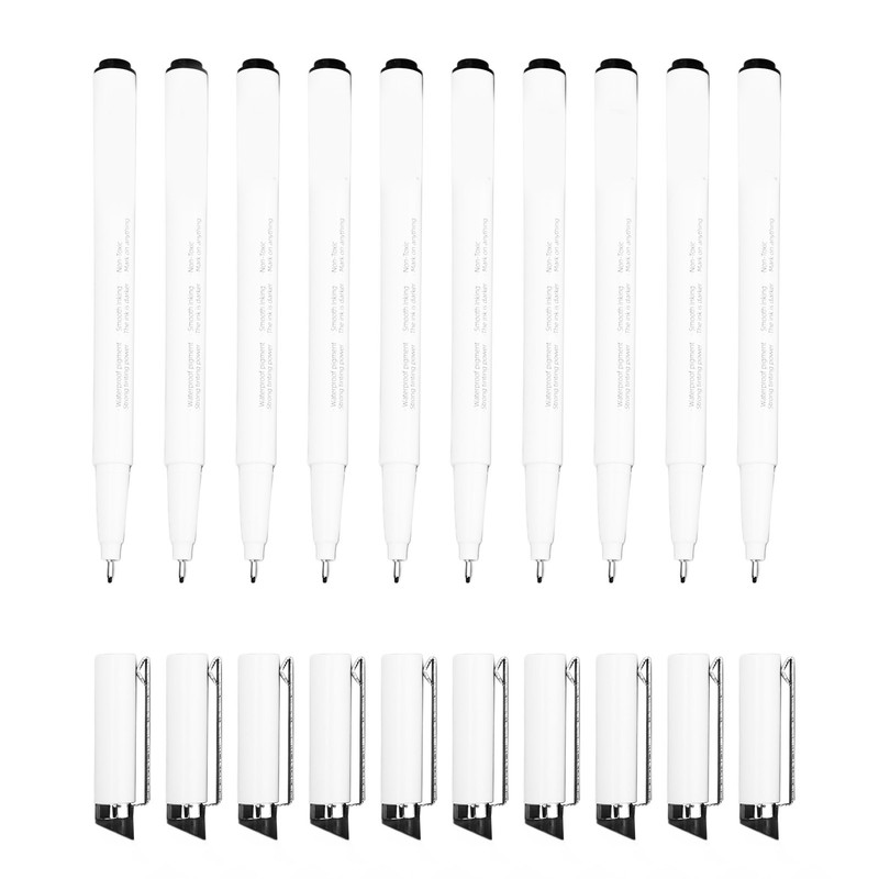 10Pcs 0.5mm Micro Line Pens Excellent Black Inks Smoother Writing