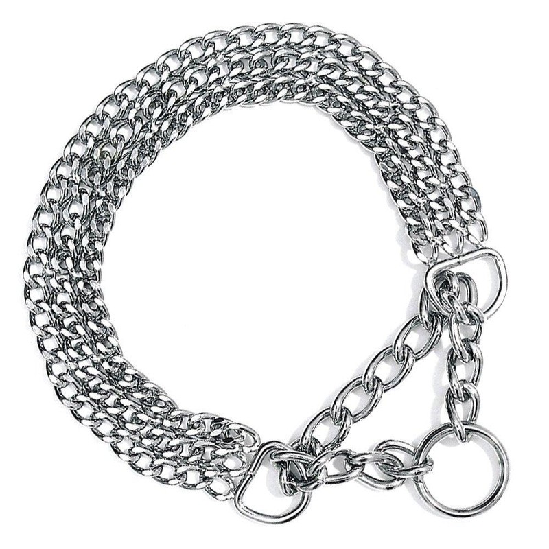 Nobby Chains Choker, Three Rows, 65 cm/2 mm, Chrome