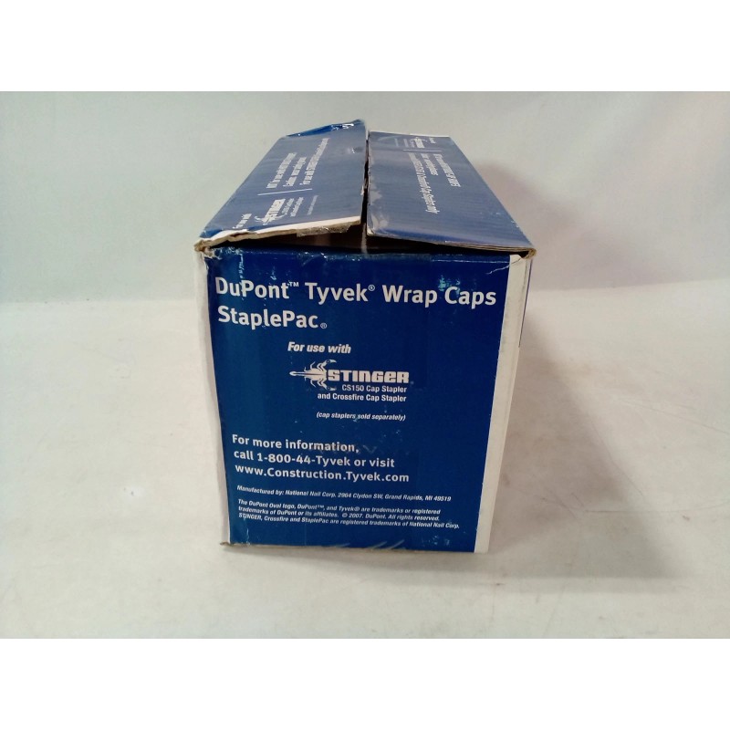 DuPont Tyvek Wrap Caps StaplePac, 7/8" 2000 Count, #0136044TV