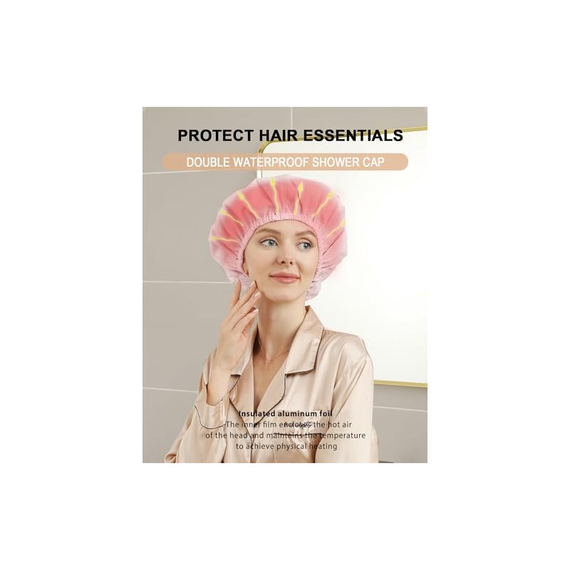 Yizijizi Tejido Capas Este Gorro Ducha Presenta Una Construcción Dos