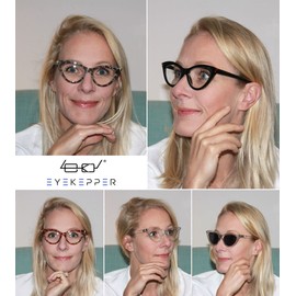 Eyekepper 5 Pack Small Reading Glasses for Women Cat-eye Style Ladies Readers +2.00