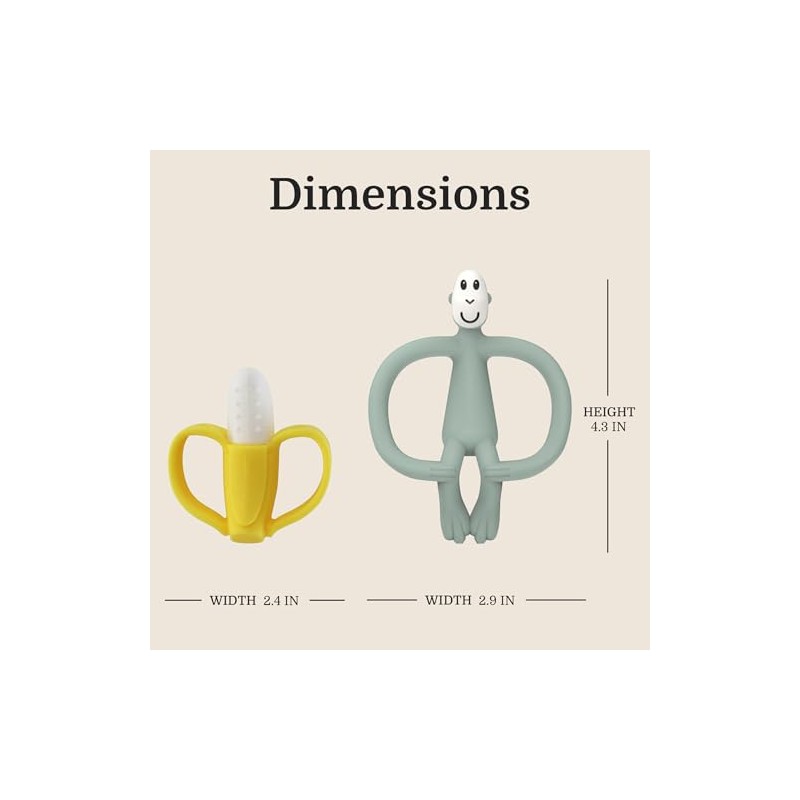 Matchstick Monkey, Antimicrobial Teething Gift Set - 1 Banana Shaped