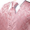 Hi-Tie Blush Pink Suit Vest For Men Jacquard Silk Tie