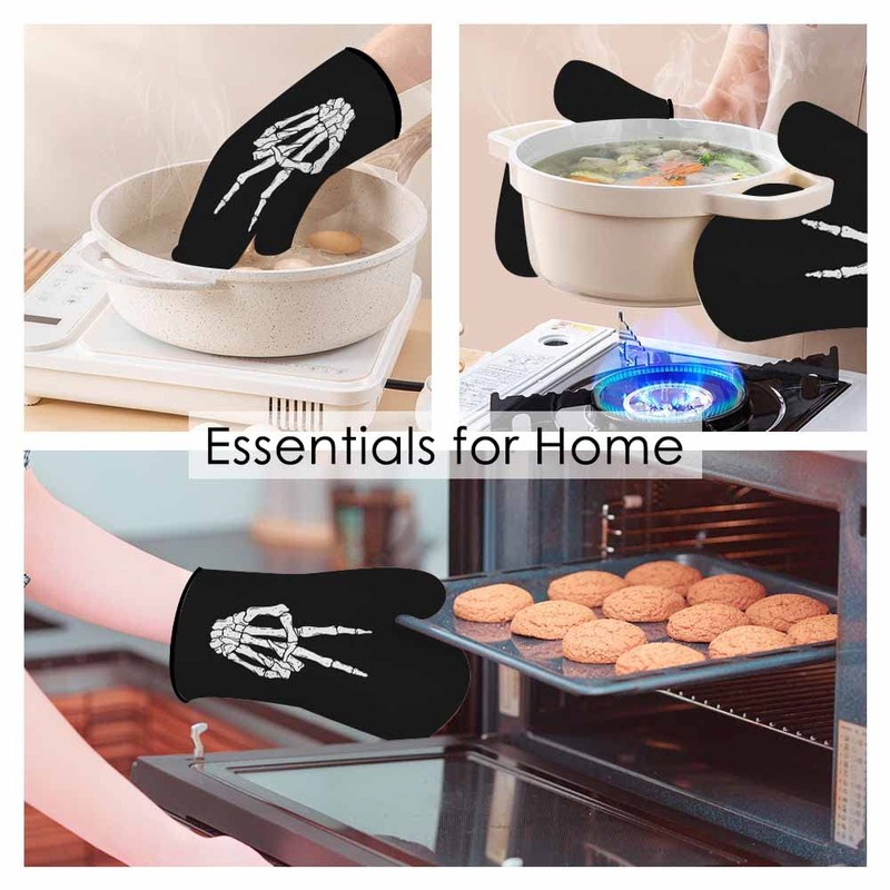 Samgula Hand Skeleton Oven Mitts and Pot Holders Sets Victory