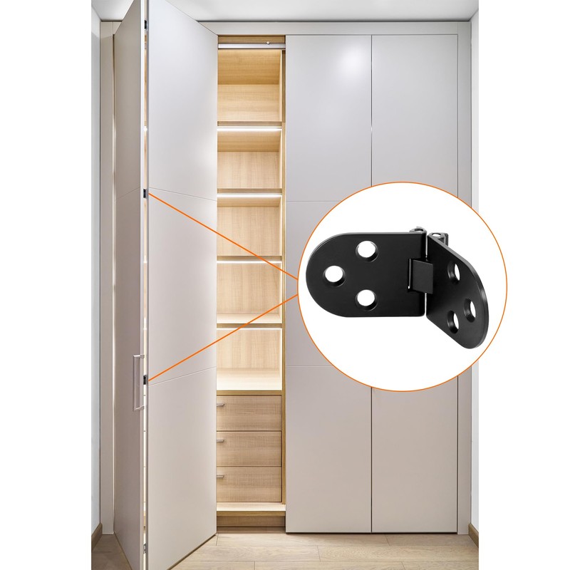 QWORK® 4 Pieces Folding Flip Hinges 180 Degree Hinges, Drop