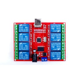 USB Switch Relay Module, 8-Channel 12V Computer USB Smart Switch Controller PC Relay Module Expansion Board Adopt for HID Technology, no Need for Any Driver, Plug and Play