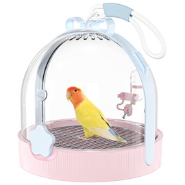 Birdcages,Carriers,Small Bird Travel Cage Carrier, Bird Carry Transport Bag，Small Animal Carrier, Travel Carry-Out Cage with Water Bottle.(Pink)