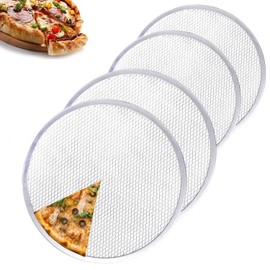 AZKEEGREY 4 Pack Aluminum Pizza Screen, 10 inch Pizza Mesh Trays for Oven Non Stick, Mesh Pizza Tray, Even Heat Distribution,Crispy Bottom