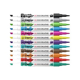 Craftelier Duotip Ecoline Watercolour Pen with Double Tip, Indigo Blue 533