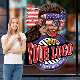Your Custom Logo Decal - for Office or Home ║ Custom Stickers for Business Logo ║ Waterproof on Windows Cars Storefront Wall Decoration ║ We Print All Made in The USA