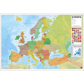 POSTER STOP ONLINE Political Map Of Europe - Spanish Language Educational Poster (Mapa de Europa en Espanol) (Size 36 x 24)