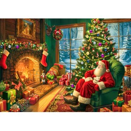 Christmas Jigsaw Puzzles 1000 Piece for Adults-Santa Claus fireplace Christmas puzzle adults 1000 piece puzzle 2025 Christmas jigsaw puzzles 1000 Piece for Adults