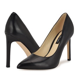 Nine West Women's Tatiana Pump, Black Leather, 8.5 W
