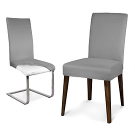 BEAUTEX Microfibre Chair Cover Sets, Microfibre Chair Cover, Elastic Stretch Cover, Choice of Size and Colour (Set of 2, Grey)