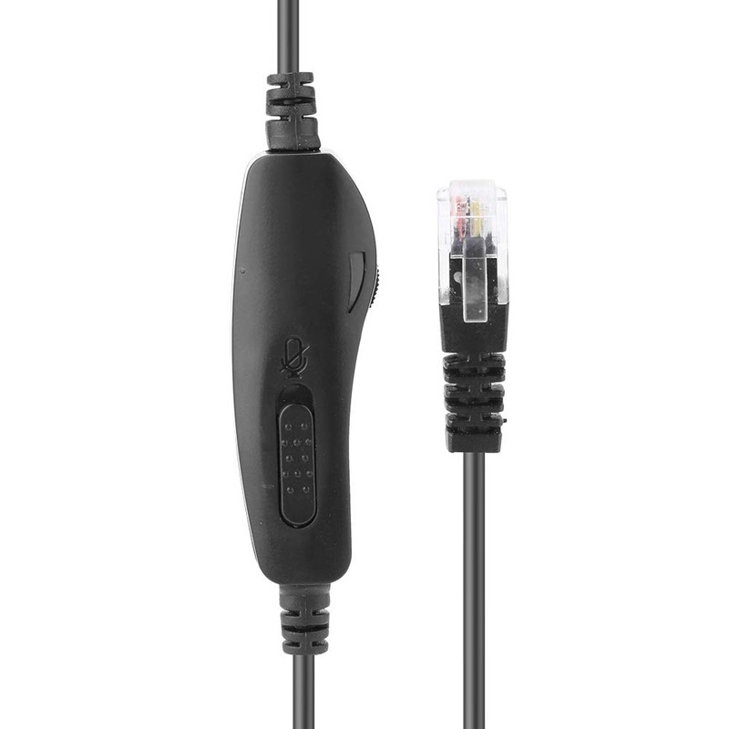 Call Center Headset, Head-Mounted Telephone Headphone RJ9 with Noise Cancelling
