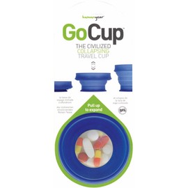 Go Cup Small Blue 4 ounce Leak Proof Travel Case for Pills or Jewelry