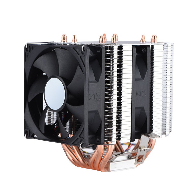Quiet 4pin 6 Heatpipe CPU Cooler Dual tower Air Cooling