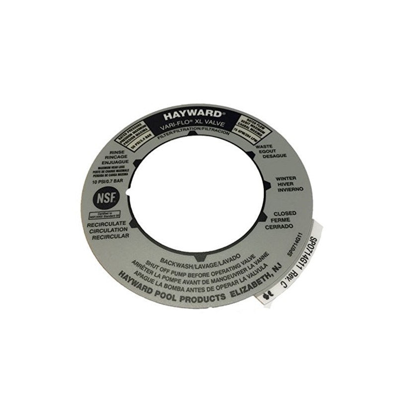 Hayward Multiport Valve Position Label
