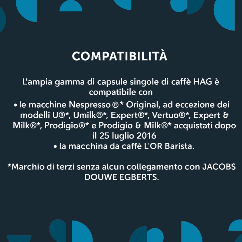 Hag - Capsule Caffè Decaffeinato Espresso Classico - 100 capsule
