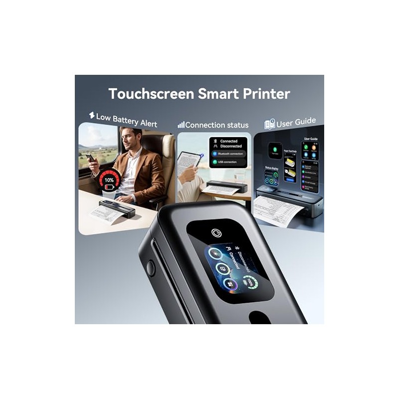 Phomemo Impresora Porttil Con Pantalla Tctil, Mini Impresora Porttil sin