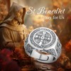 Vito S925 Sterling Silver Saint Benedict Ring for Women Men,