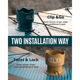 ZLX Paddle Board Drink Holder Stand Up Paddle Cup Holder for SUP, Kayak & Surfboard, SUP Accessory Compatible with Most Water Bottles and Cups