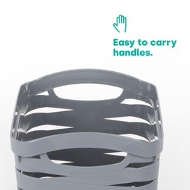 LIVIVO Set of 3 Storage Baskets Kaari – Weaved Stackable BPA Free Multipurpose Organiser Bins For Kitchen, Bathroom, Living Room, Bedroom, Desk, Makeup, Cosmetics, Home & Office (LARGE)