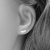 Silver Feather Stud Earrings Tiny Silver leaves Studs Earrings for