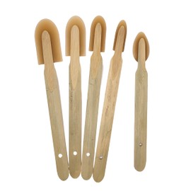 JMIBASIC Caulk Smoothing Tool Set - Corner & Narrow Area Spatula for Precise Sealing - Assorted Size Silicone Sealant Applicator - Premium Rubber Finisher for Grout Application_Wood (5 Size (Large))